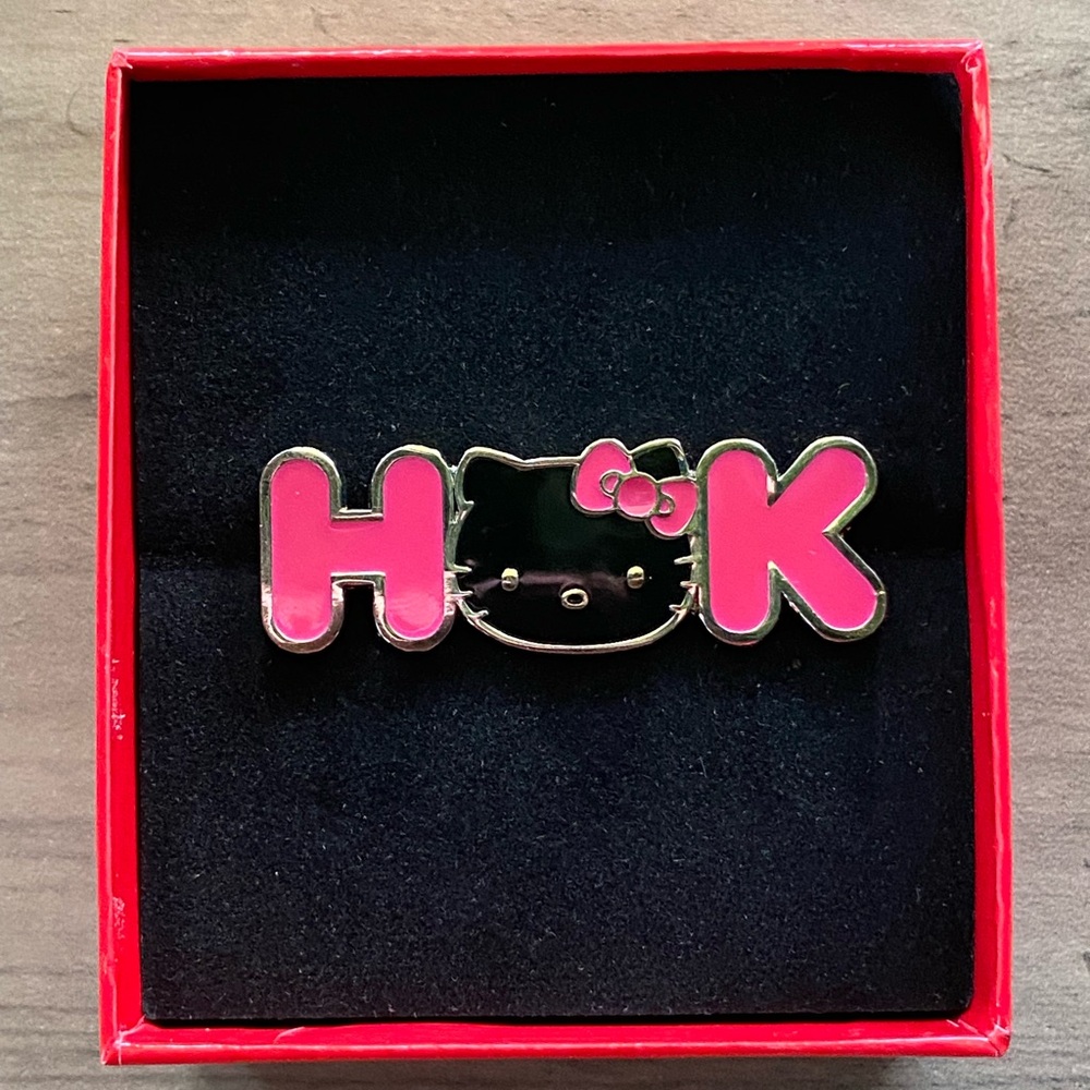 Pink Hello Kitty Sanrio Silver Two Finger Ring. Hello Kitty Loungefly Jewelry